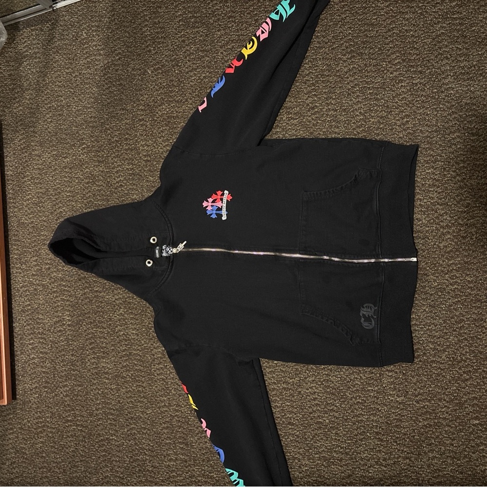 Black Hoodie with Colorful Graphics